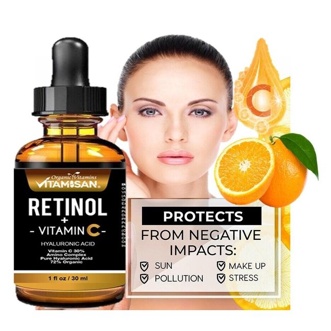 Anti Ageing Vitamin C Retinol Hyaluronic Acid Face Serum cream 30 ML Skin Repair