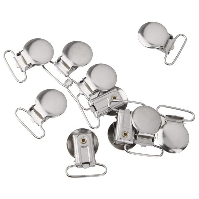 Schnuller Clips 10 Stück Metall Schnullerclips Baby Schnullerketten Clip Heftklammern Nuckelclip für Kinder Baby Schnullerhaken Babywagen Spielzeughalter 25mm