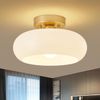 Mid-Century Modern Gold Semi Flush Mount Ceiling Light, Kitchen Ceiling Light Fi