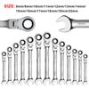 WISEUP Flexible Ratchet Spanner, 19mm Spanner, 180 ° Adjustable Socket Wrench, Anti-Rust Wrench Hand Tool