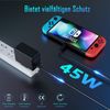 45W Switch GaN Netzteil mit 1.8M Switch Ladekabel Kompatibel mit Nintendo Switch/Switch Lite/Switch OLED/Switch Deck Dock/Switch Pro Controller Unterstützt TV Modus