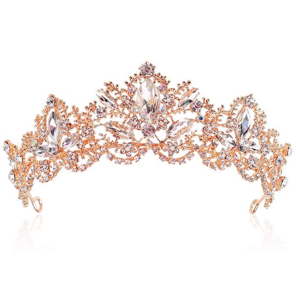 Exacoo Rose Gold Tiara Wedding Tiaras and Crowns for Women,Rhinestone Queen Tiara for Women Princess Crown Birthday Tiara Headbands for Wedding Prom Bridal Party Halloween Costume Christmas Gifts