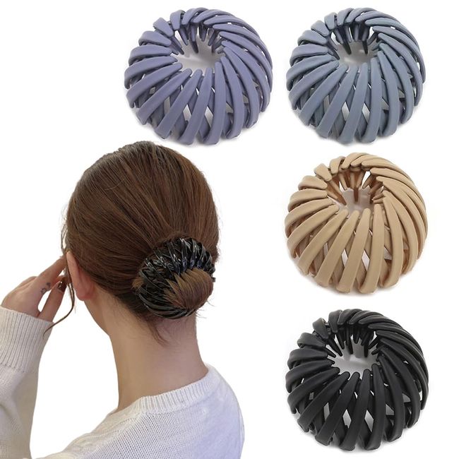 BCBF 4 Stück Haarspangen Damen,Haarspangen Damen Dünnes Haar, Vintage Vogelnest Haarklammern Große Haarclips Haargreifer Haar Accessoire Haarschmuck Für Mädchen Damen