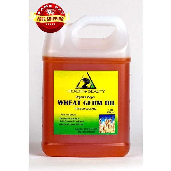 WHEAT GERM OIL UNREFINED ORGANIC by H&B Oils Center COLD PRESSED PURE 7 LB