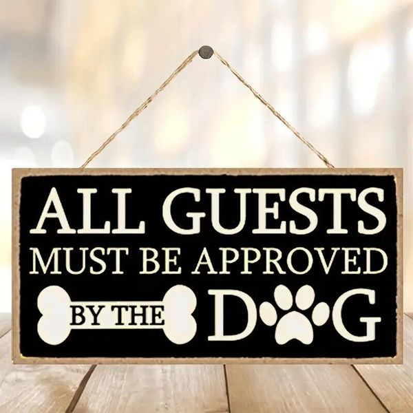 Dog-Approved Home Decor: Wooden Wall Art Sign for Pet Lovers