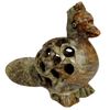Purpledip Soapstone Statue Nested Peacocks: Lattice Design Jaali Work Mesh Sculpture (12104)
