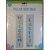 Easter Decorations Pillar Buntings 15in × 69.5in. Welcome, Happy Easter 
