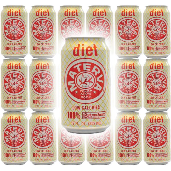 Materva Diet Soda, 12oz Can (Pack of 18, Total of 216 Fl Oz)