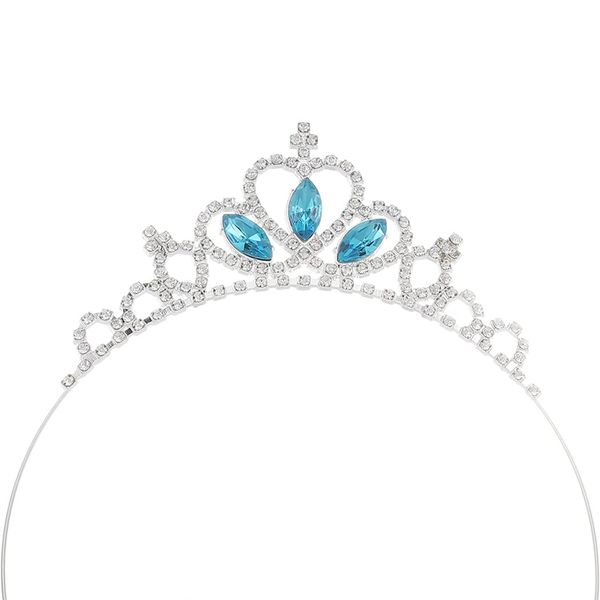 Yean Girls Tiara and Crown Blue Crystal Princess Crowns Birthday Party Tiara Hair Accessories Costume Tiara Headband for Women and Girls(Blue)