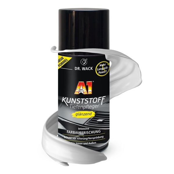 DR. WACK - A1 Kunststoff Tiefenpfleger glänzend 250 ml - Auto Kunststoffpflege für innen & außen - UV-Schutz & Schutz vor Alterung/Versprödung - Hochwertige Autopflege