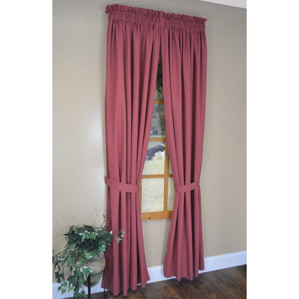 Curtain Chic Supple Microfiber Tailored Pair with Ties, 84-Inch, Clay