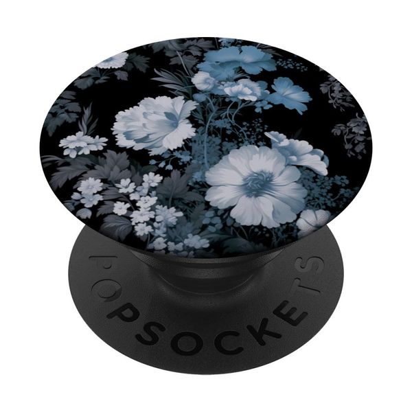 Blue and White Flowers Vintage Floral Pattern PopSockets Swappable PopGrip