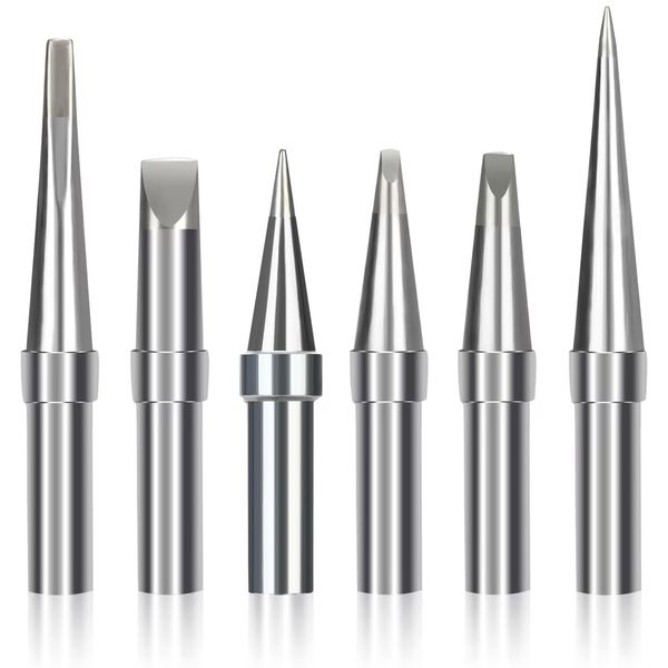 Solder Tips 6pcs for Weller ET Soldering Iron, Replacement Tips for WES51/50,WESD51,PES51 / 50,WE1010NA WCC100 LR21 ET Tip Series (6PCS-01)