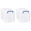Really Useful Box 19L Storage Container with Lid and Clip Lock Handles, (2 Pack)