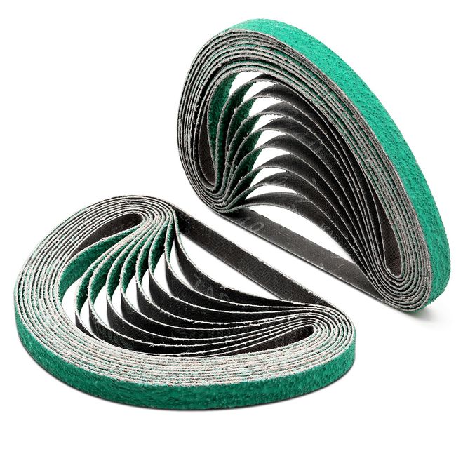 1/2" x 18" Zirconia Sanding Belts for Belt Sander, 40 Grit 1/2 x 18 Inch Sanding Belts for Air File Belt Sander, Woodworking, Metal Polishing, Derusting, 20-Pack
