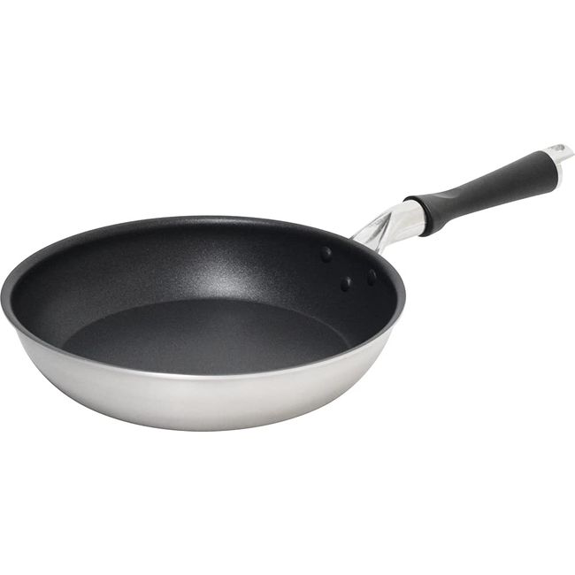 Urushiyama Metal Industrial Frying Pan, 9.4 inches (24 cm), IH, Lightweight, Vesta, Made in Japan, Silver, PFOA Free