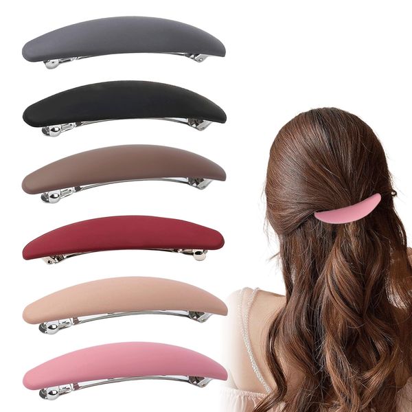 6PCS Hair Clips for Fine Hair Colored Hair Clips Hair Clasps Elegant Pencil Hair Barrette Ponytail Holders Retro Classic Hair Clips for Thick Hair Party Daily Wearing Fashion Clip Headwear