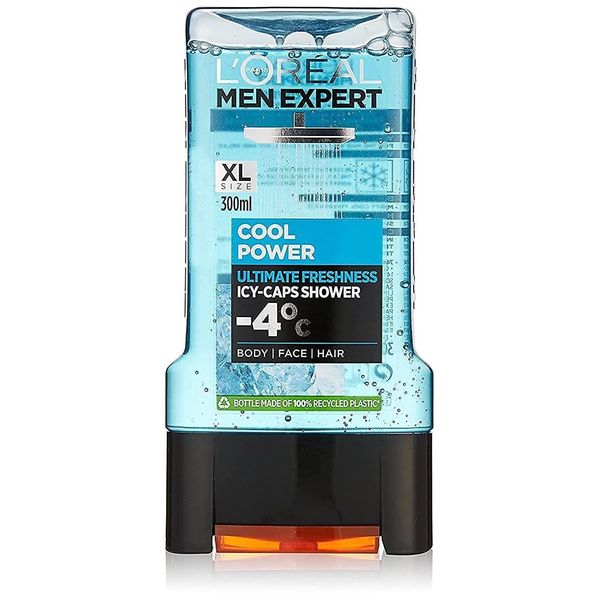 Men Expert Shower L'Oreal, Men Expert Cool Power Shower Gel, 300 ml, (Pack of 1)