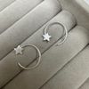 Sterling Silver Star Pull Through Earrings
