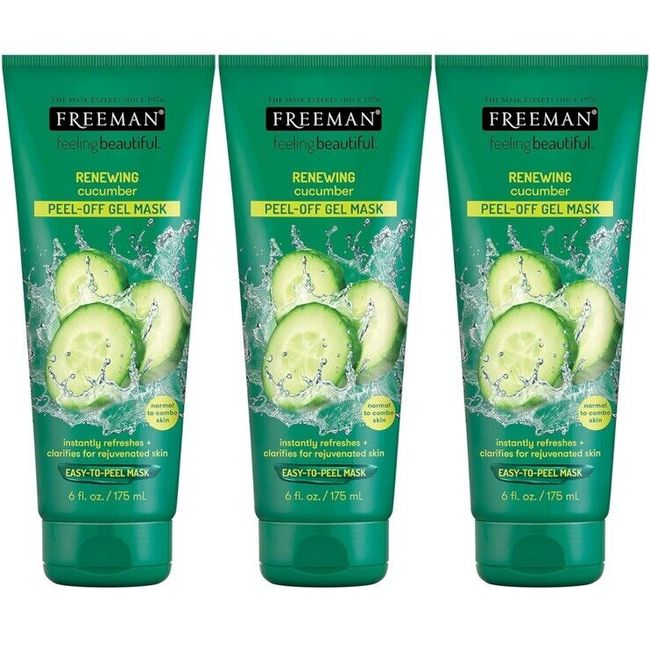 Freeman’s Cucumber Facial Peel-Off Mask - 6 Oz (Pack of 6) Gel Mask NEW