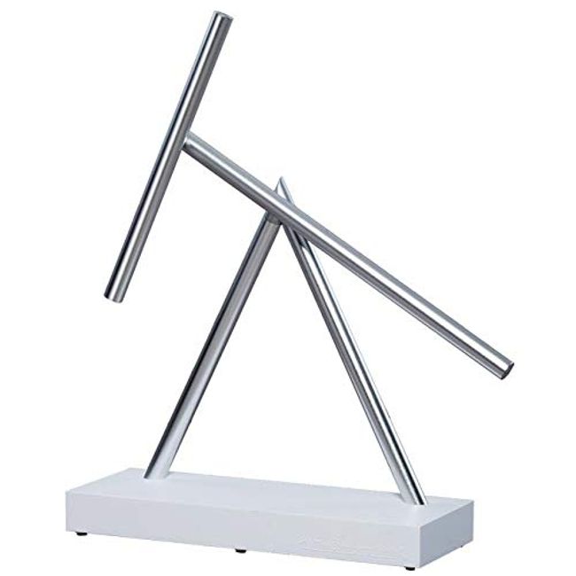 Swinging Sticks Kinetic Energy Sculpture (Desktop Size/Silver & White Limited) Double Pendulum