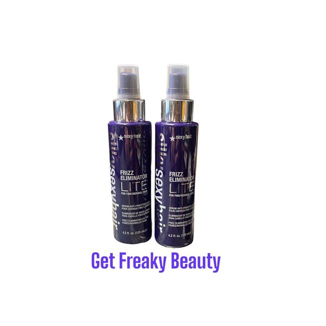 2 PACK. 4.2 oz. Silky Sexy Hair Frizz Eliminator Lite Anti-Frizz Serum. 125ml.