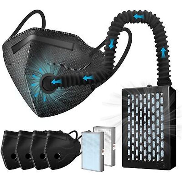 Electric Wearable Air Purifier Maskes,Air Supply,With HEPA Filter,for Black