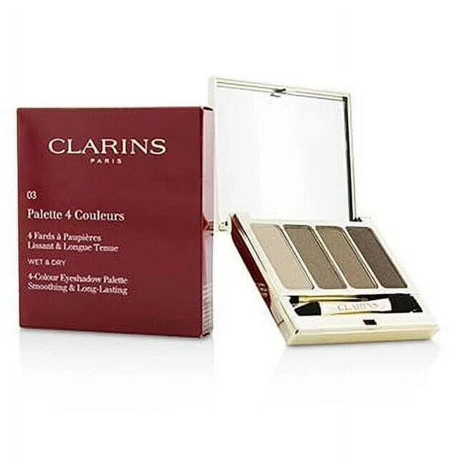 Clarins 4-Colour Wet & Dry Eyeshadow Palette 03 Brown .2oz NEW IN BOX