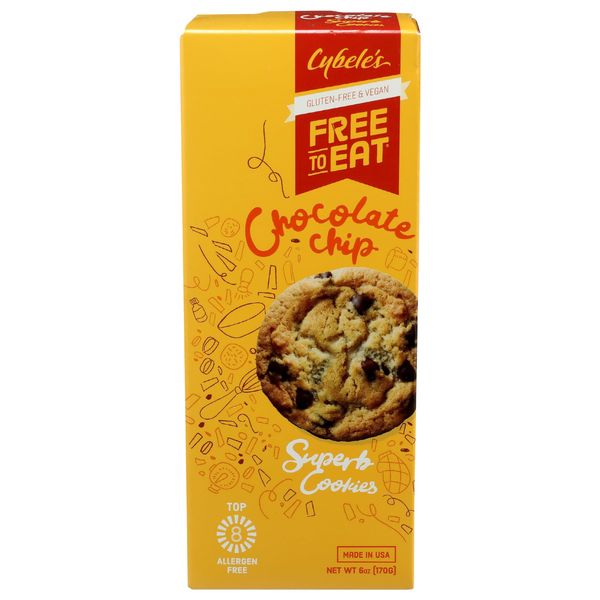 FREE TO EAT CYBELES COOKIE CHOC CHIP, (108504000400), Chocolate Chip, 6 Oz