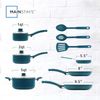 Nonstick Aluminum Pots and Pans Cookware Set, Blue