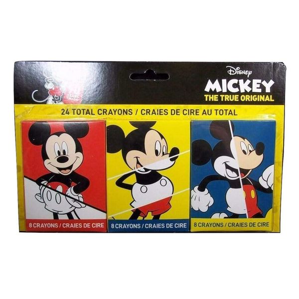 Mickey Mouse Crayon Set Of 3 Packs 24 Crayons 90 Year Anniversary