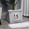 Cat House Foldable Kitten Condo Pet Bed w/ Soft Cushion Scratching Pad