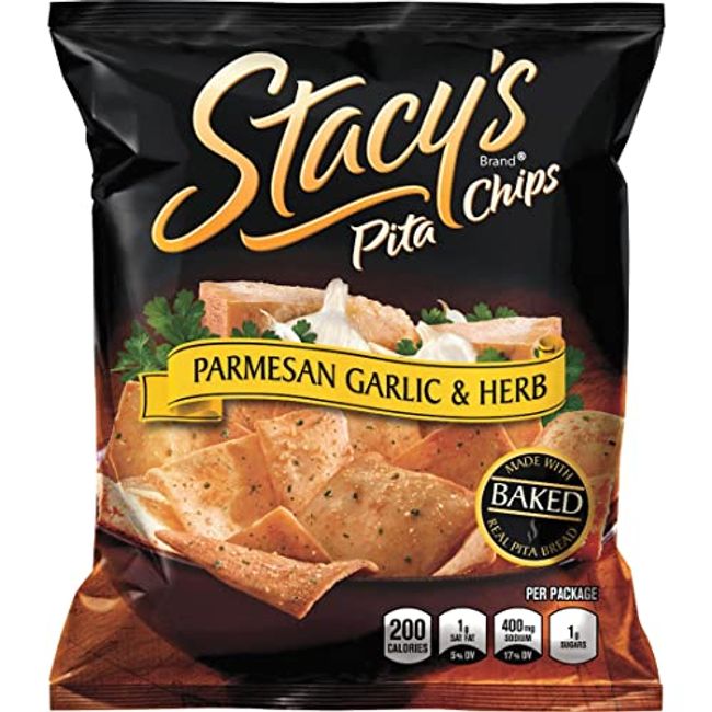 Stacy's Parmesan Garlic & Herb Flavored Pita Chips, 1.5 Ounce Bags (Pack of 24)