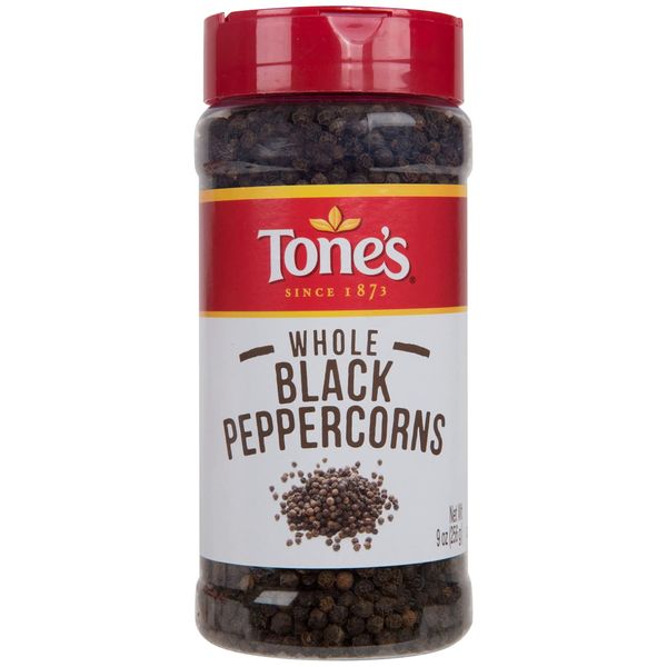 Tone's Whole Black Peppercorns, 9 Ounce