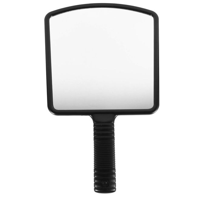 KESYOO Hand Mirror, Hand Mirror, Large, Salon Mirror, Makeup Mirror, Square, Actress Mirror, Wall Mirror, Bathroom Mirror, Handheld Mirror with Handle, Beauty Salon Mirror (Black)