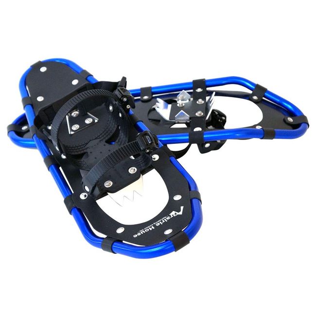 XO824L Snowshoe, 25 Inches, Compatible Weight, 110.2 - 157.3 lbs (50 - 72 kg), Aluminum, Lightweight, Men's, Women's, Kids, Juniors, Storage Bag, Ice, Snowy Mountains, Blue