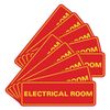 All Quality Standard Electrical Room Sign - Red/Yellow - Small (10 Pack)