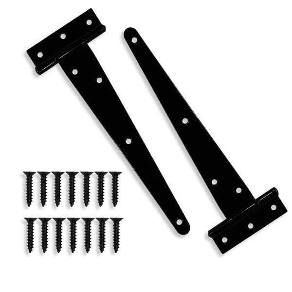 SIMPS Door Hinge, T-Hinge, Set of 2 (4 inch, 6 inch, 8 inch) with Screws (2 x 8 inches + 14 Screws)