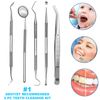 Dental Tooth Cleaning Kit Dentist Scraper Pick Tool Calculus Plaque Remover 5 PC