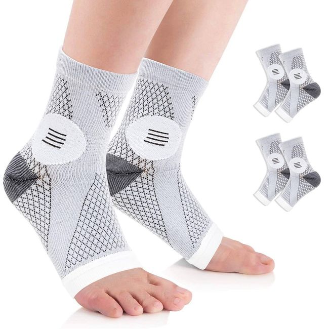 Neuropathy Socks, 2 Pair Functional Socks for Neuropathy Pain Relief, Soothe Relief Socks Neuropathy Socks for Men Women, Ankle Compression Socks Plantar Fasciitis Socks for Feet Pain Relief (M)