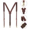 TOURBON Men's Y-Back Adjustable Elastic Suspender with Hooks Work Suspender Gift