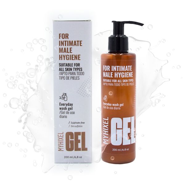 MYHIXEL Intimate Wash Gel for Men 200 ml - Gentle Intimate Care without Sulphates - Shower Gel for Sensitive Skin - pH Neutral & for Daily Hygiene