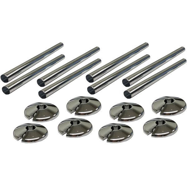 8 x 15mm Radsnaps and Collars CHROME -Free P & P