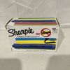 sharpie 12ct blue highlighter pack chisel base smear guard 25010