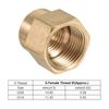 uxcell Reducer Pipe Fitting Brass G3/8xG1/4 Female Thread Hex Coupling Connector Adapter Gold