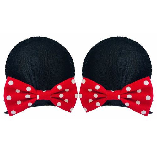 Red Polka Dot Bow Mouse ears Clips for Girls Toddlers Hair Clips Elastic Costume Accessory :M3 (MC Clip)