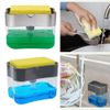 Washing Up Liquid PUMP DISPENSER & SPONGE Set -Pump Action Liquid Dish Soap Dispenser