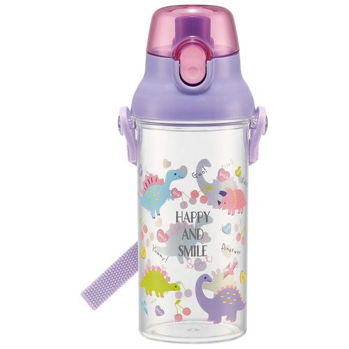 Skater PSB5TR Children's Water Bottle, Clear Bottle, 16.9 fl oz (480 ml), Happy & Smile, Girls, Made in Japan