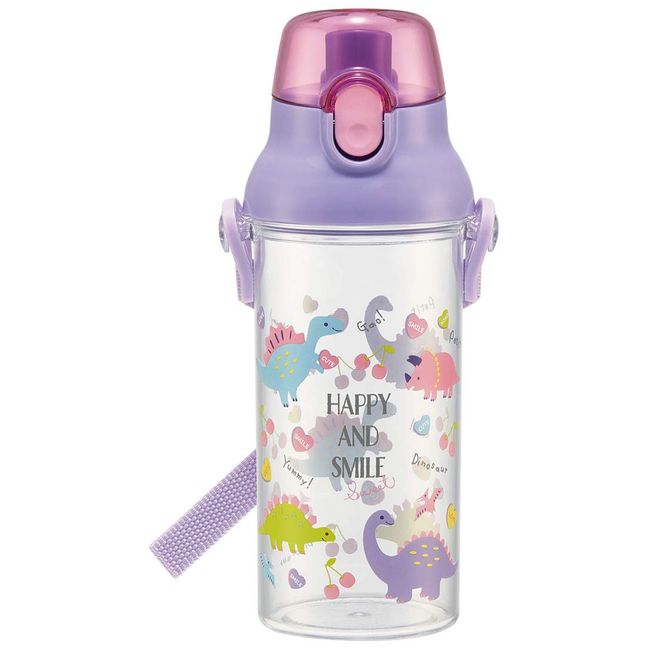 Skater PSB5TR Children's Water Bottle, Clear Bottle, 16.9 fl oz (480 ml), Happy & Smile, Girls, Made in Japan