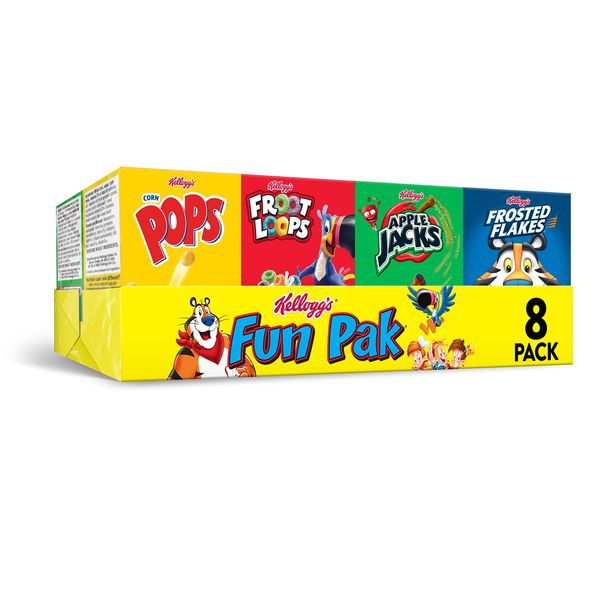 Kellogg's Fun Pak, Breakfast Cereal, Variety Pack, 8.56oz Tray (8 Count)